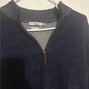Peter Millar Men's Dark Blue Zip-Up Sweater